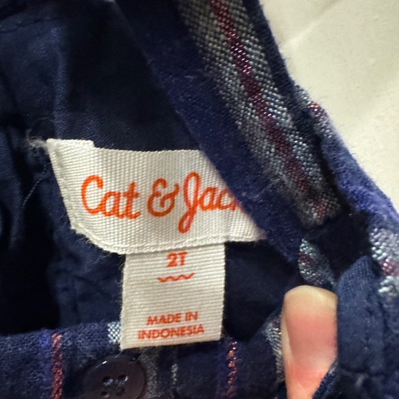 NWOT Cat & Jack 2T Girls Blue & Pink Striped Spaghetti Strap Dress - Picture 4 of 4